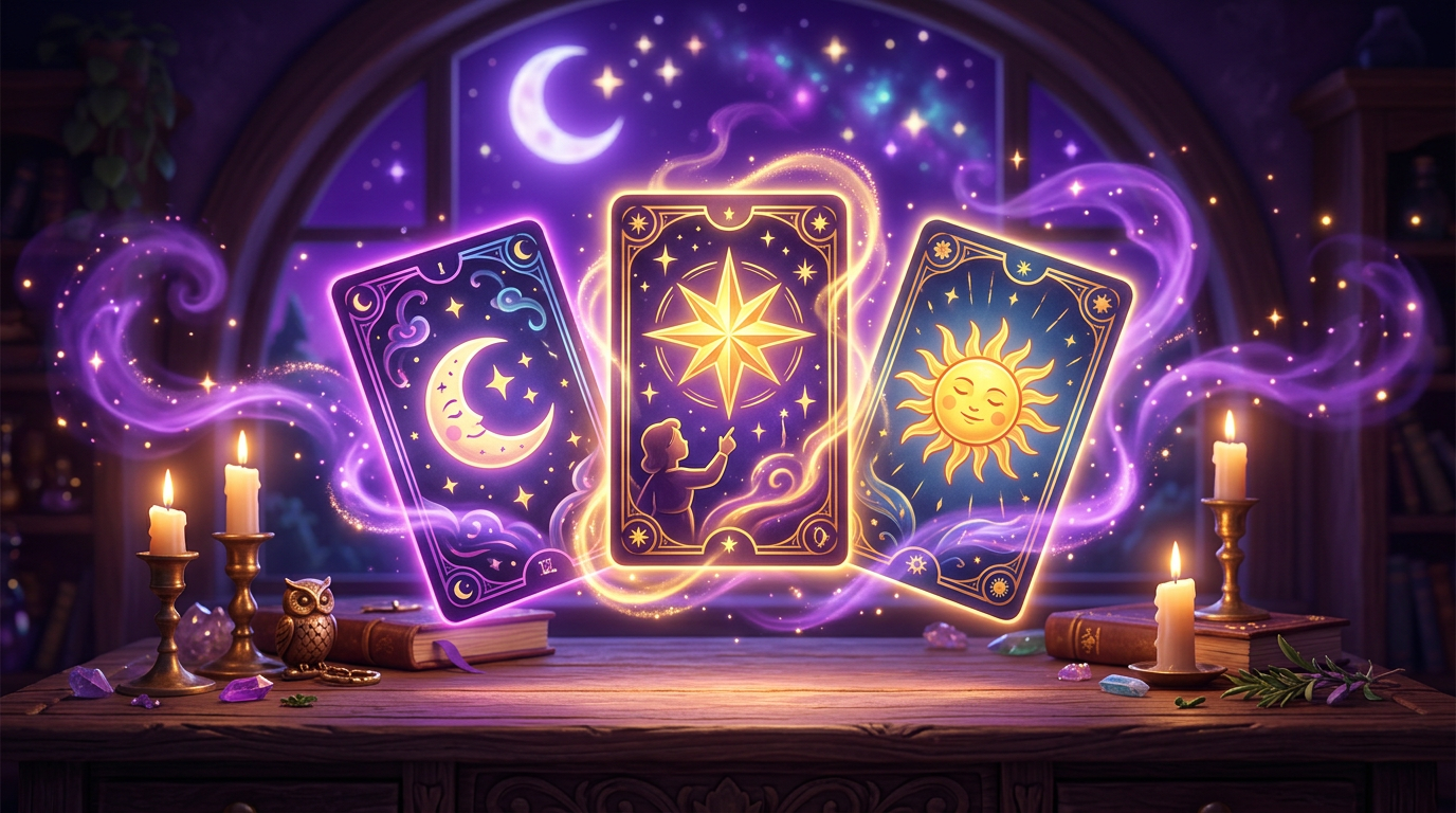 Cartas de tarot mágicas flotando